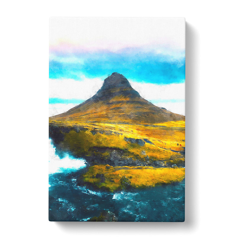 Kirkjufell Mountain In Snaefellsnes Iceland - Wrapped Canvas, 60cm H x 40cm W x 3cm D