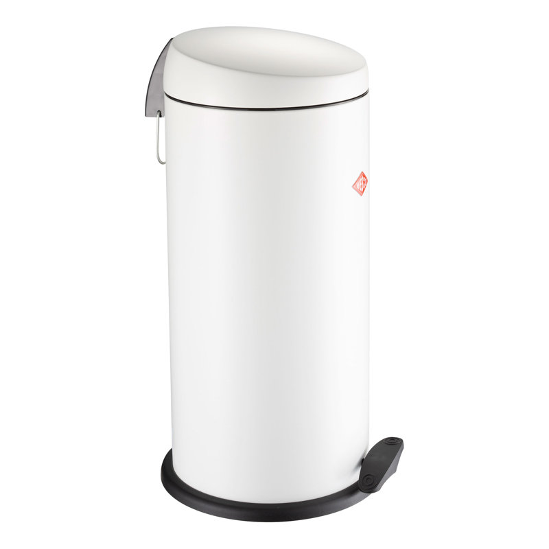 Powder -coated Sheet Steel Step On Kitchen Trash Can - 22L, Matt White