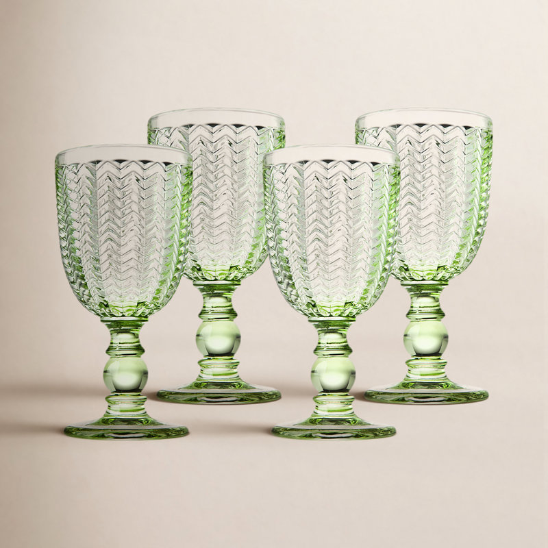 Twill 6 oz. Lead Crystal Goblet, Green