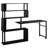 Home Office Computer Desk L-Shaped Corner Table, Rotating Computer Table With 5-Tier Bookshelf, Four Installation Methods, Lockable Casters (Black)