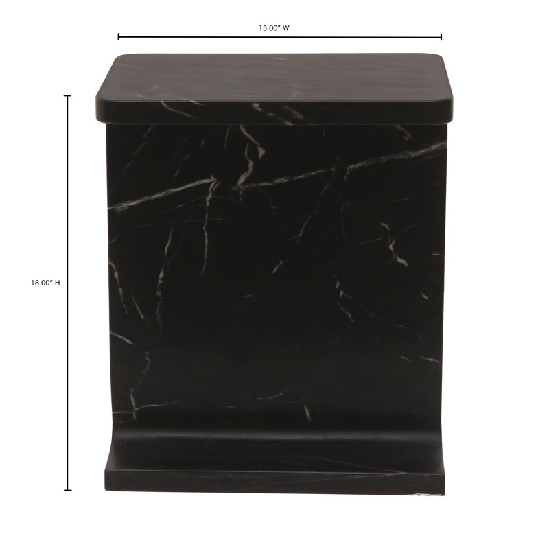 Marble End Table, Black