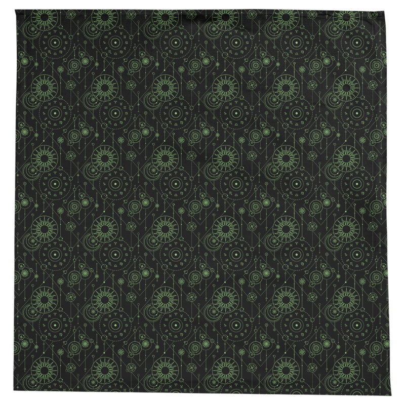 Nappe à motif astrologie Leffel, Noir / Vert