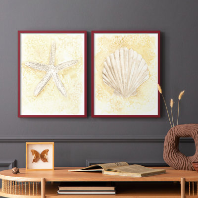 Impression encadrée Salty Seashell I-Premium - prête à être accrochée - aucun clou requis - aucun clou requis