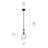 1-Light Satin Black Modern Pendant with Seeded Glass Shade-2143942817