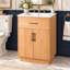 Meuble-lavabo de 61 cm (24 pouces) avec lavabo en céramique, tiroirs rabattables, étagères de rangement, tablette réglable et portes à fermeture douce.