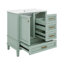 Ensemble de meuble-lavabo 30 po avec lavabo, meuble de rangement pour salle de bain avec porte à fermeture douce et 3 tiroirs, structure en bois massif