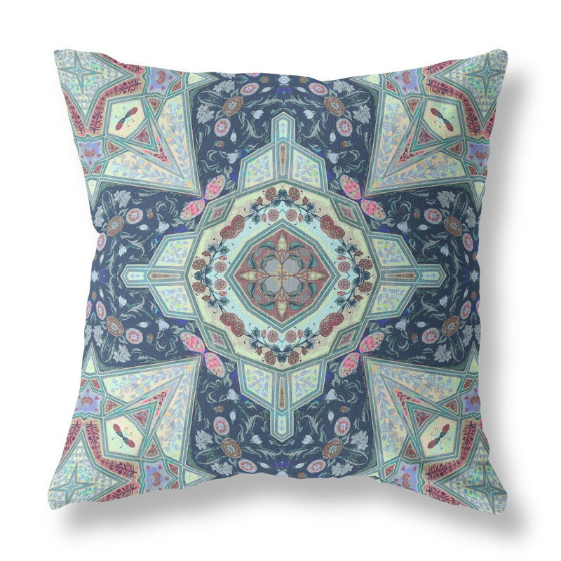 Coussin décoratif en suède 18 po turquoise Boho