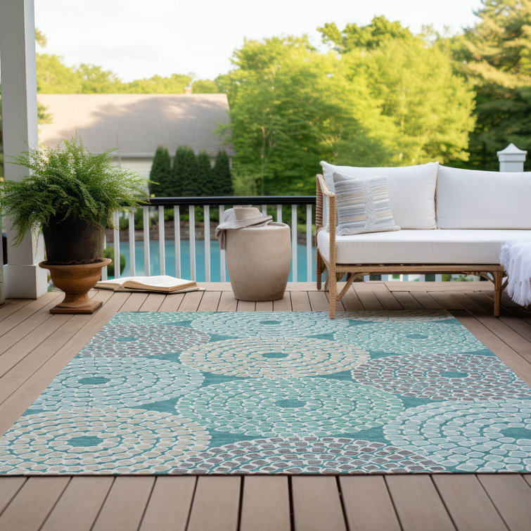 Malek Indoor/Outdoor Area Rug with Non-Slip Backing