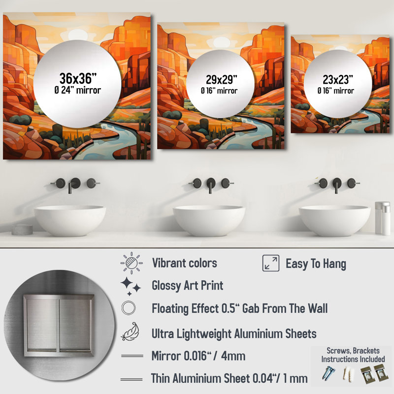 Plympt - Canyon Desert Sunset, 23 po x 23 po