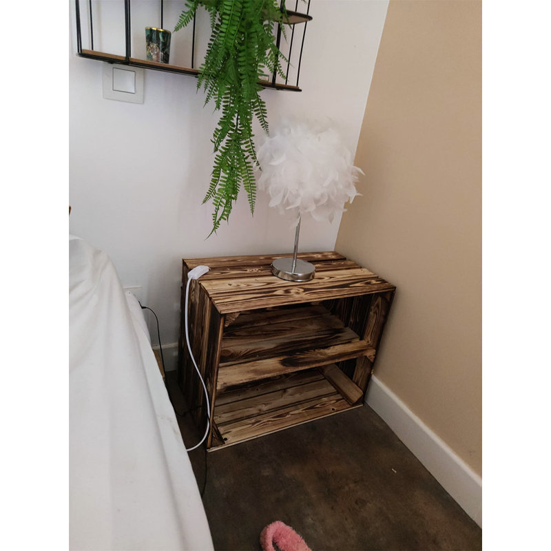 4 Pair Stackable Solid Wood Shoe Rack, Brown