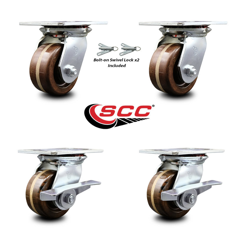 4 Piece High Temp Phenolic Caster Set