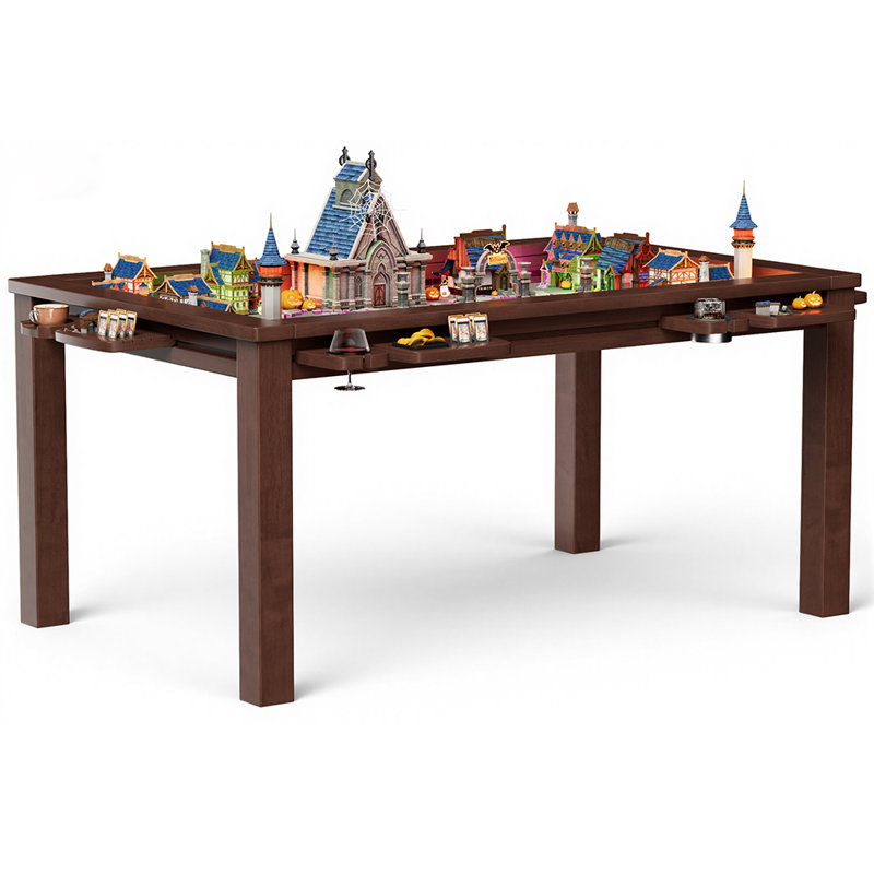 Table de jeu convertible pour 4 à 6 joueurs, rangement, tapis antidérapant, pour MDN et poker