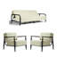 Ensemble de canapé-lit convertible 3 pièces et chaises d'appoint en tissu d'ameublement beige-1634457322