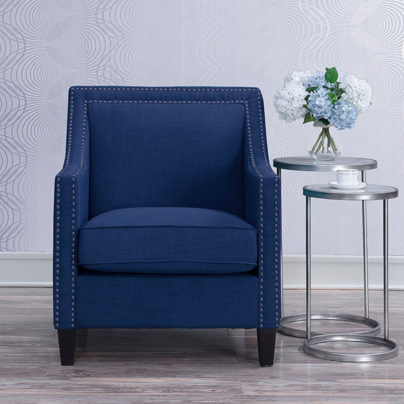 Damira Upholstered Armchair, Blue Chenille