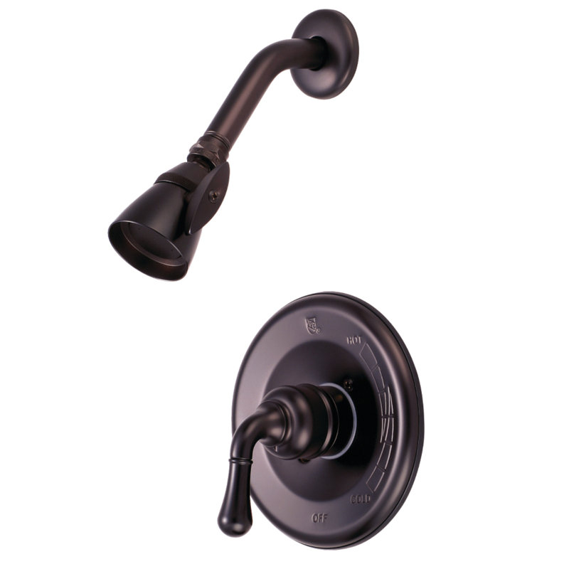 Robinet de douche à poignée simple en laiton Kingston, garniture seulement, Bronze huilé