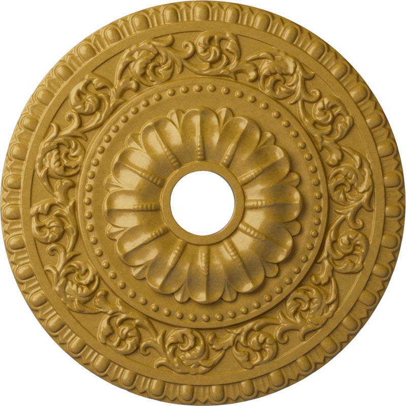 Médaillon de plafond Endurathane Vaduz, DE 23 1/2 po x P 3 1/2 po x P 2 1/8 po (convient aux auvents jusqu'à 3 1/2 po), fini or irisé peint à la main