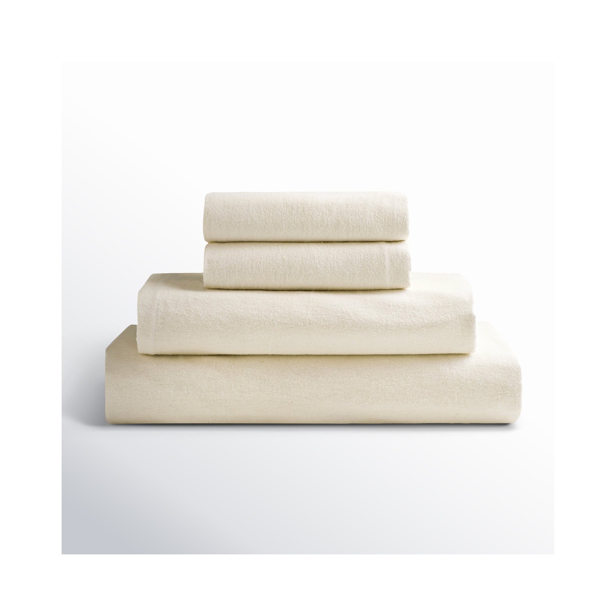 Evaline Flannel Sheet Set, Cal-King, Cream