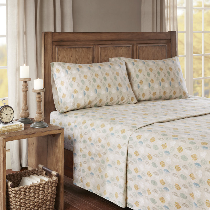 Twin XL Gray Cotton Flannel Plaid Bedding Set