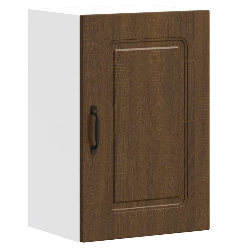 vidaXL Kitchen Wall Cabinet Engineered wood Medium, Brown Oak, 23.6in H x 15.7in W x 12.2in D