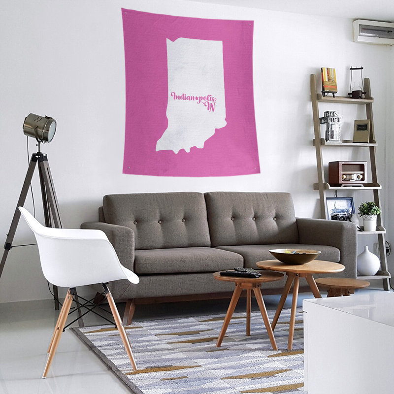 Tapisserie d'Indianapolis, H 104 po x l 88 po, Rose