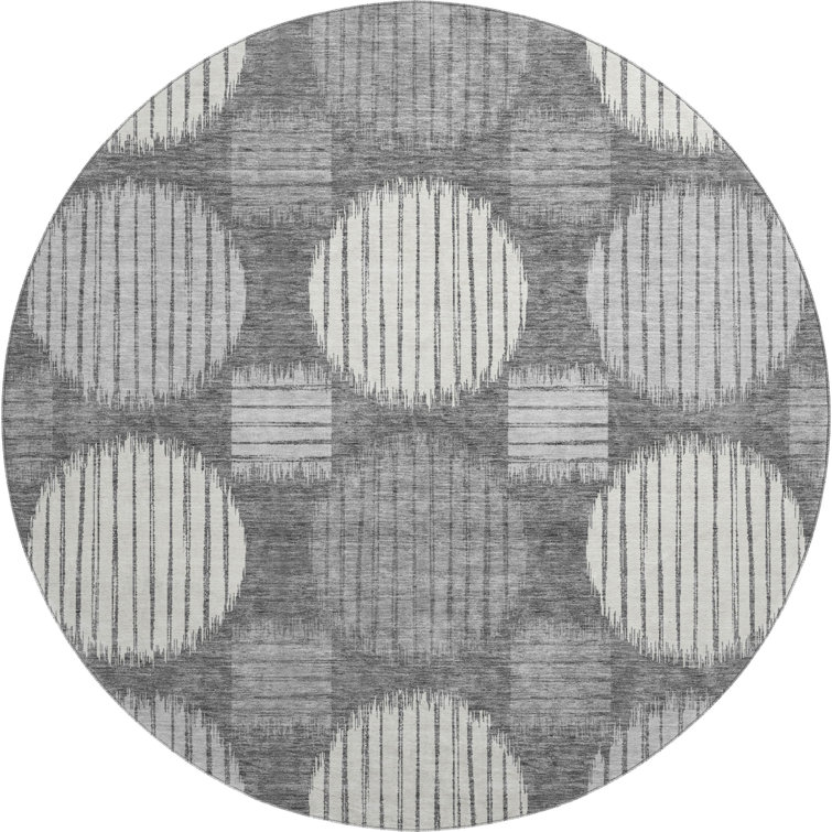 Premium Machine Washable Prisco Charcoal Rug