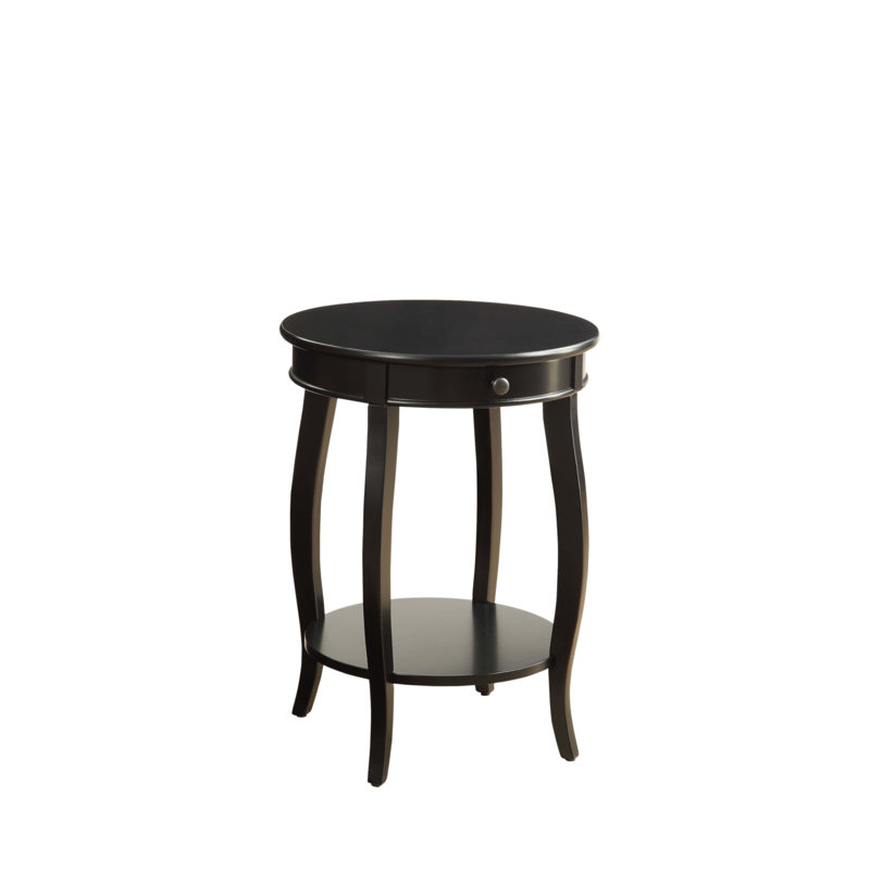 Table d'appoint Alysa Finish avec tiroir et tablette ouverte, fabrication en bois durable pour un rangement polyvalent et un design élégant