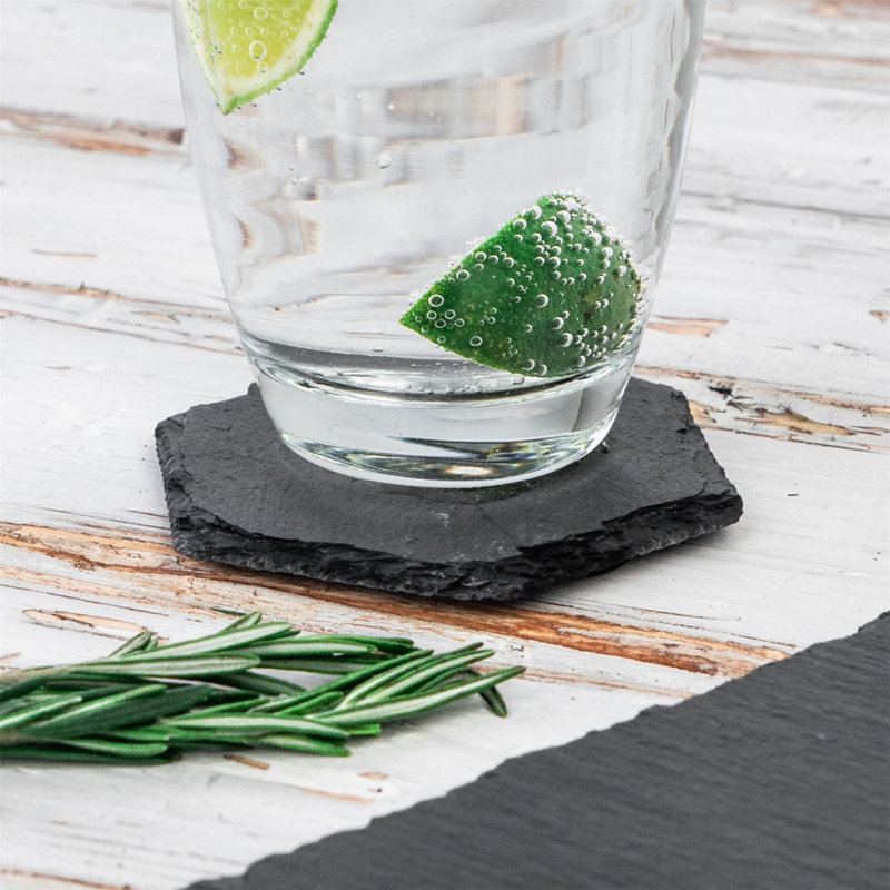 Argon Tableware - Hexagon Slate Coasters - 9.5 x 8.5cm