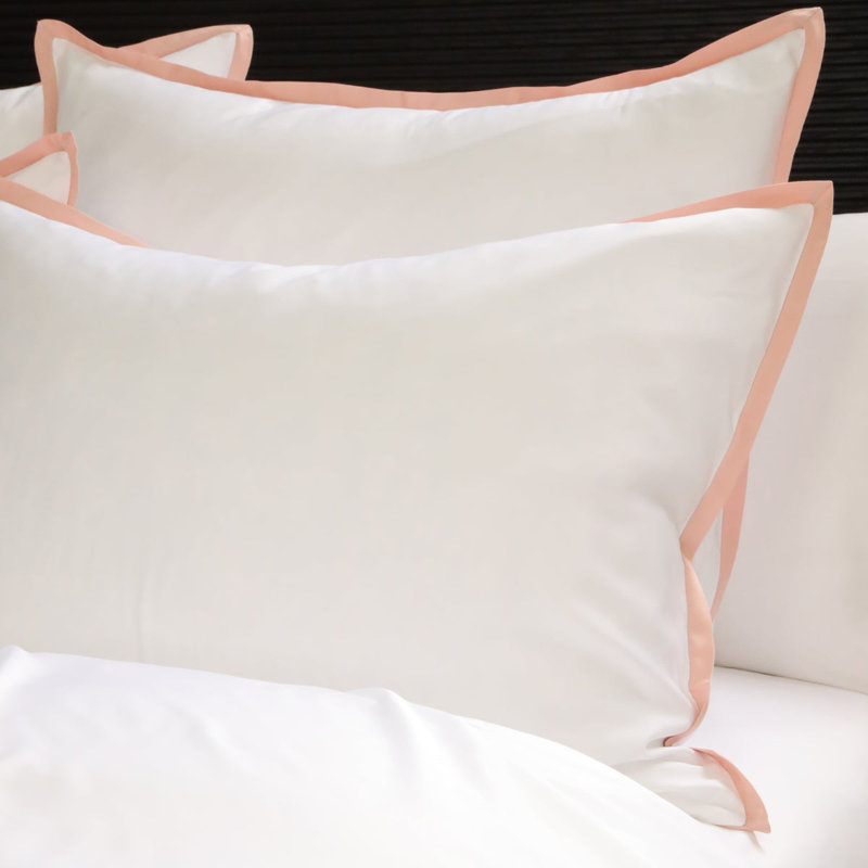 Langston Duvet Cover, King Duvet Cover + 2 King Shams, White/Pink