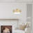 13"W Pagano Gold Metal and White Fabric Drum Pendant Light