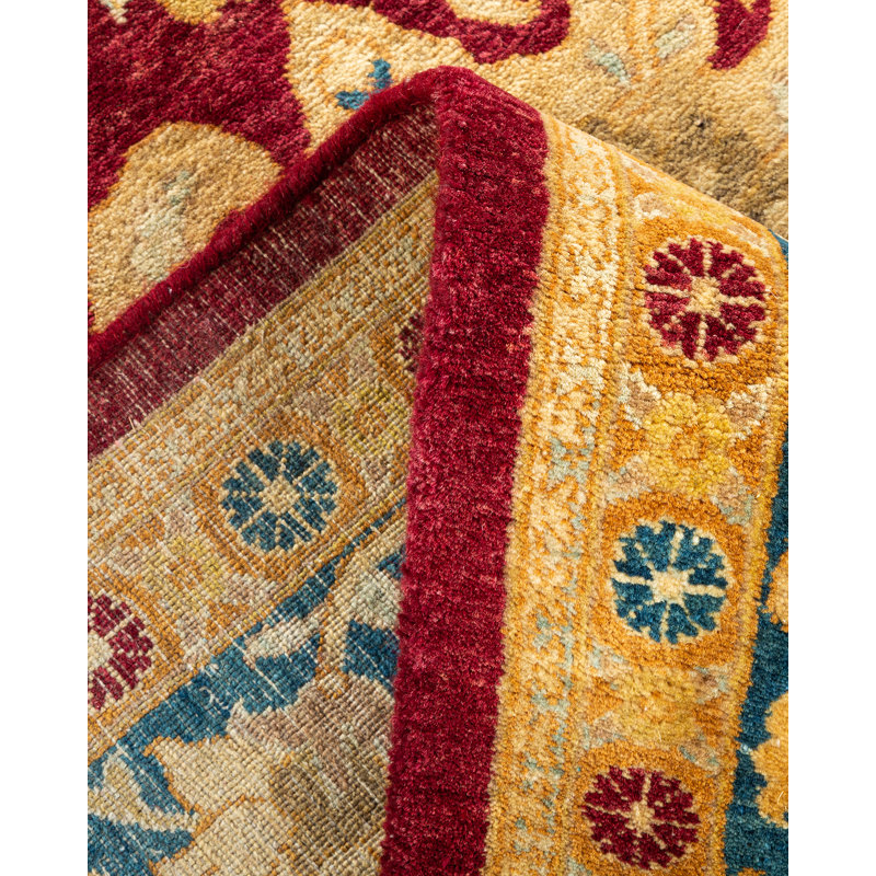 Vedha One-of-a-Kind 6' 3" X 8' 10" 2000s Wool Area Rug in Red
