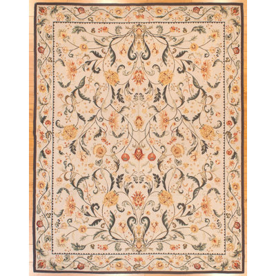 One-of-a-Kind 7'8" X 9'11" 2000s Wool Area Rug in Beige