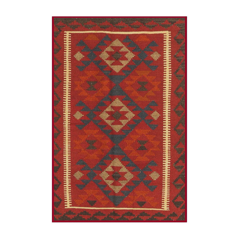 Tapis oriental rouge / brun, Rectangle 5 pi x 7 pi