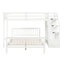 Lit mezzanine simple au-dessus d'un lit double avec escalier-1355262128
