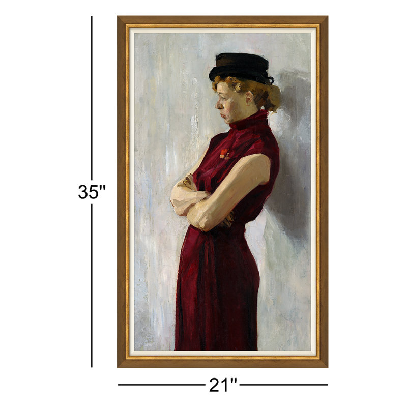 Lady In Red Giclee On Canvas