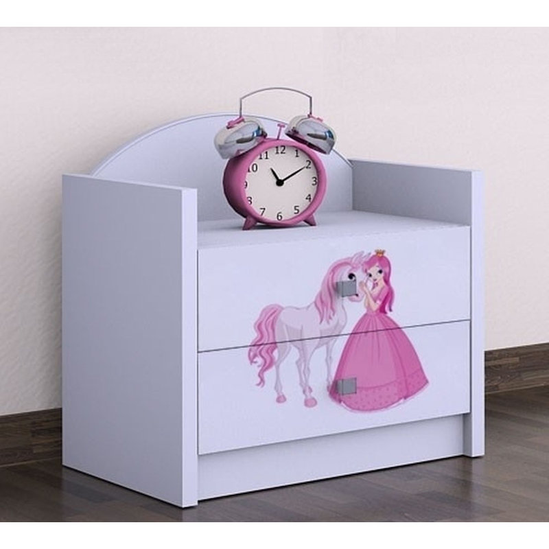 Minner 2 Drawer Nightstand, White