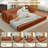 63" Compression Convertible Sleeper Futon Sofa Bed, 4-in-1 Corduroy Upholstered Floor Couch with 2 Pillows, No Assembly Required-790714047