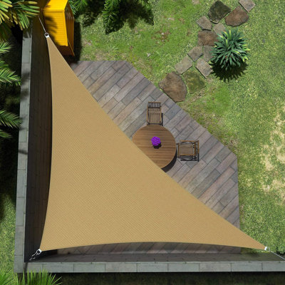 Toile d'ombrage triangulaire Amgo Customize - 200 g / m², blocage UV 95% avec quincaillerie