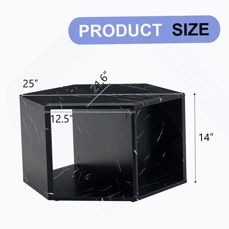 Hexagonal MDF Coffee Table, Characteristic Pattern Stickers