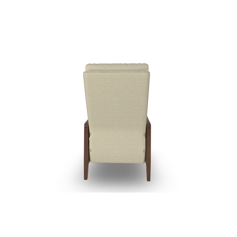 Modern High Leg Recliner, Dark Walnut, Eggshell