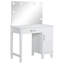 Meuble-lavabo gris foncé et blanc avec éclairage, tabouret, armoire de rangement à tiroir, hauteur de 52,15 po, largeur de 36 po, idéal pour la chambre à coucher, profondeur de 19 po