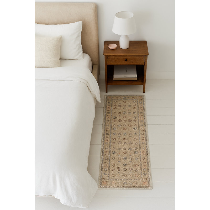 Crafters & Weavers Ushak Collection Area Rug Ultra Soft Washable Rug, Non Slip, Indoor, Stain Resistant Rugs for Living Room Bedroom Vintage Home Decor (2'7 x 9')