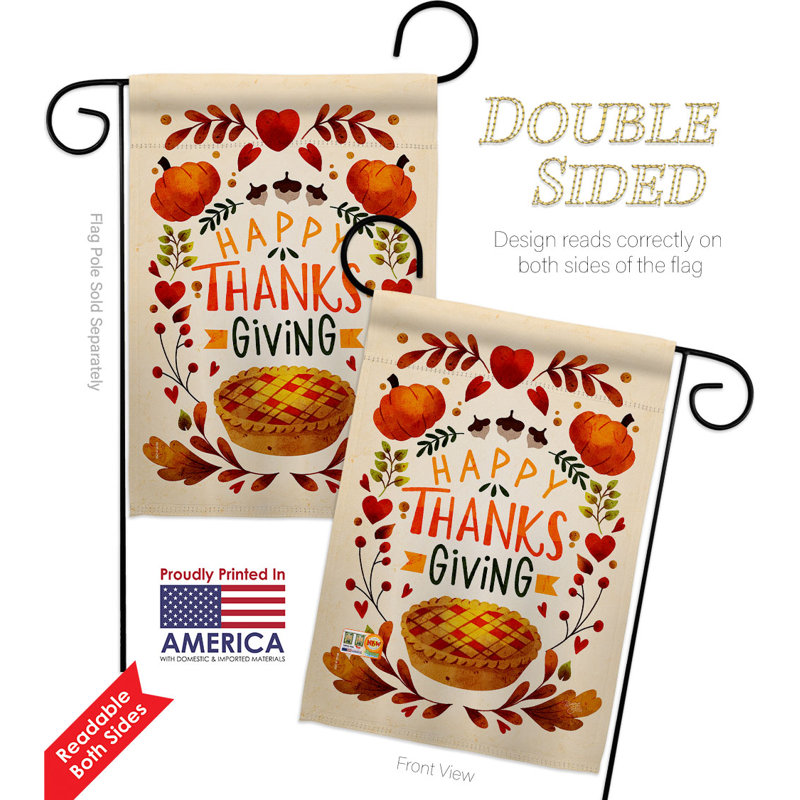 Drapeau de jardin 18,5 x 13 po Thankful Giving
