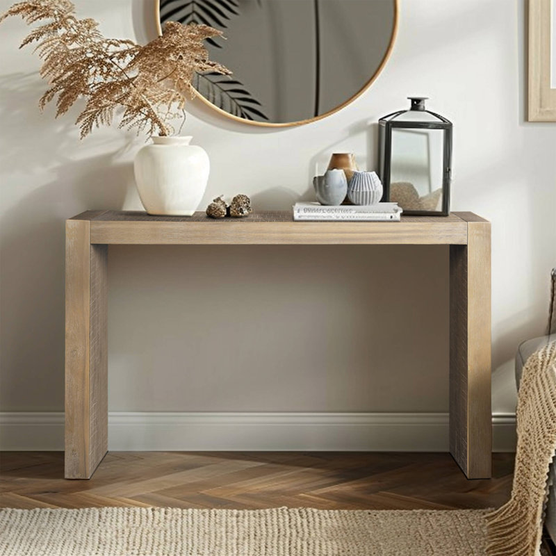 Finnegan Natural 54"W U-Shaped Console Table, Natural, 32" H x 54" W x 15" D