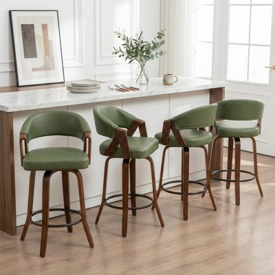 Providence Faux Leather Upholstered Swivel Counter Stool