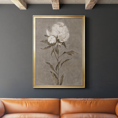 Impression encadrée de qualité supérieure «PRÉTÉ COMME PEONY II» - prête à être accrochée