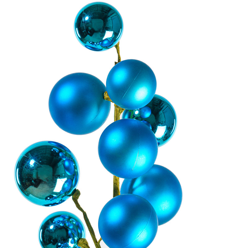  30" Turquoise Ball Ornament Spray., Turquoise