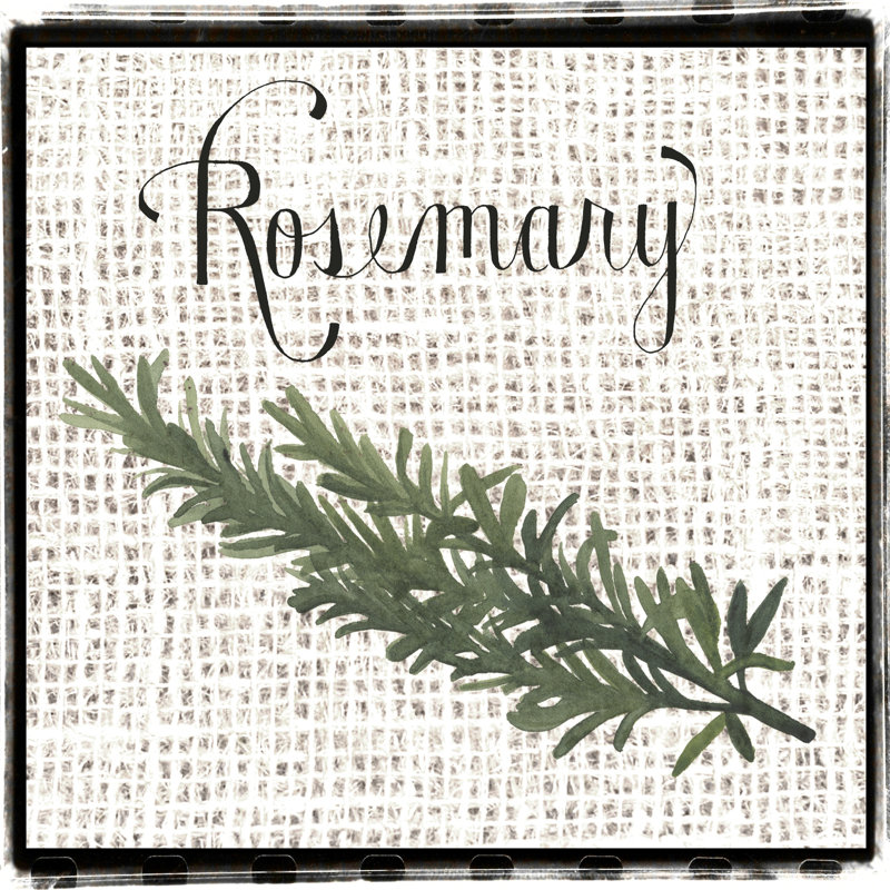 Herbes en toile de jute I, H 20 po x l 20 po x P 1,25 po
