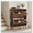 Shoe Cabinet, 31.5-Inch Walnut Shoe Storage Cabinet,, Fence Shoe Cabinet With 2 Flip Drawers