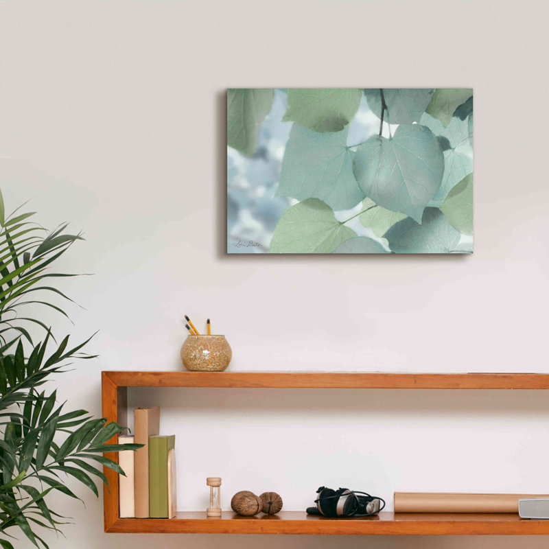 «Aqua Leaves» par Lori Deiter, H 12 po x l 18 po x P 0,75 po