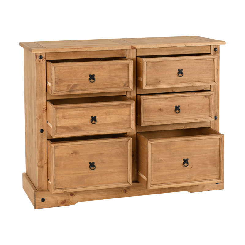 Ophelia 3 Piece Bedroom Set, One Nightstand, One Bed & One Large Dresser, Solid Wood Rustic Farmhouse Style, Full / Double